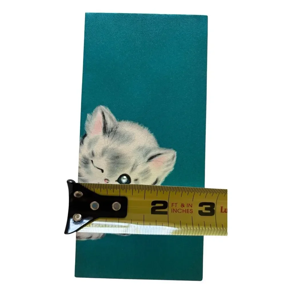 2 UNUSED Sleeping White Kitten Cat 1950's NORCROSS Greeting Cards Crystal Eye